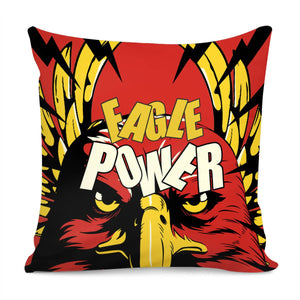 Eagle And Text And Lightning And Wings Pillow Cover