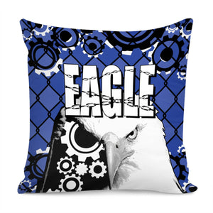 Eagle And Text And Gears And Chains Pillow Cover