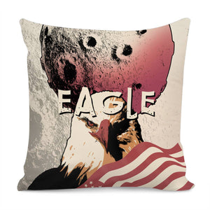 Eagle And Stars And American Flag And Font And Cloud And Moon Pillow Cover