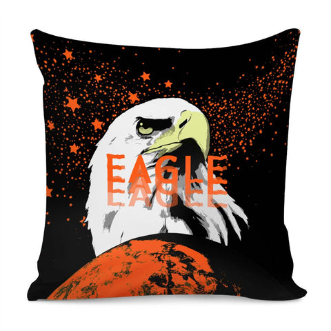 Image of Eagle And Stars And Fonts And Clouds And Moon Pillow Cover