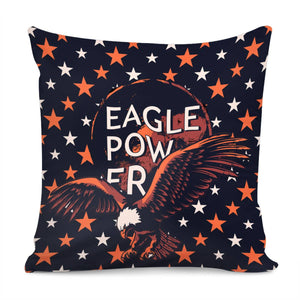 Eagle And Stars And Font And Moon Pillow Cover