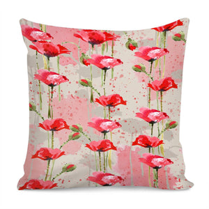 Poppy Flower Pillow Cover