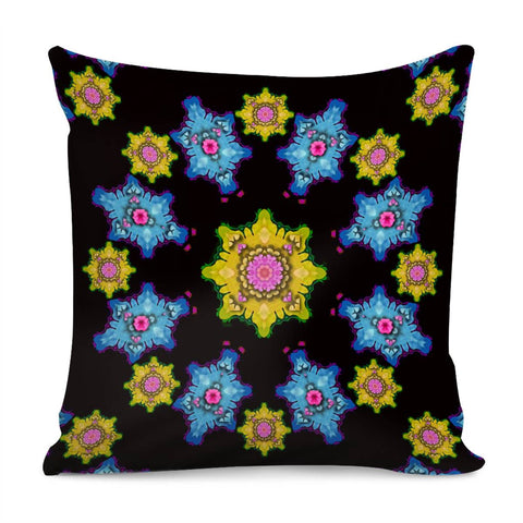 Image of Flowers And Stars In The Dark Happy Calm  Night Pillow Cover