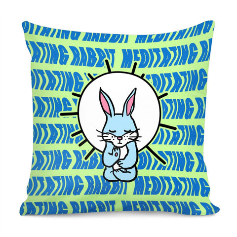 Image of Animals And Rabbits And Fonts And Sun And Meditation Pillow Cover