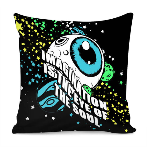 Image of Eyes And Planet And Fonts And Stars And Stars Pillow Cover