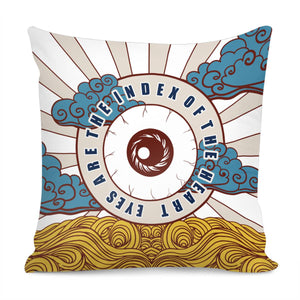 Eyes And Clouds And Fonts And Sea And Light Pillow Cover