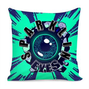 Eyes And Cracks And Fonts And Light Pillow Cover