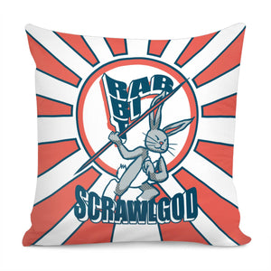 Bunny And Sport And Javelin And Font And Light Pillow Cover