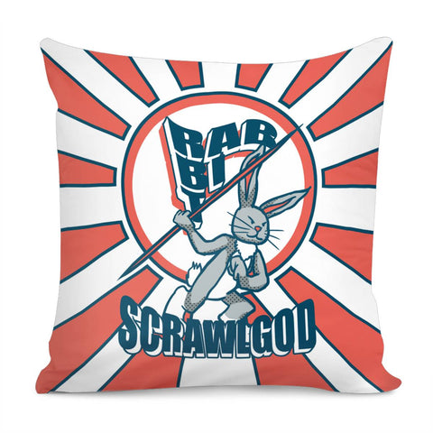 Image of Bunny And Sport And Javelin And Font And Light Pillow Cover