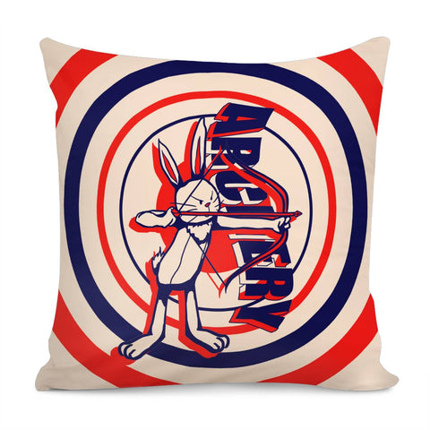 Image of Rabbit And Sport And Archery And Font And Target Pillow Cover