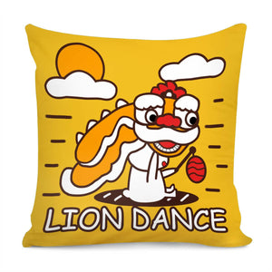 Lion Dance Pillow Cover