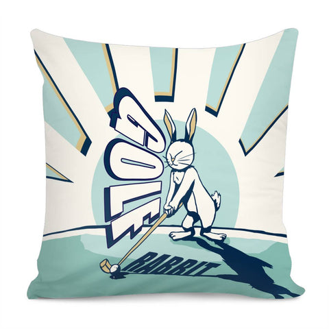 Image of Bunny And Sport And Golf And Font And Light Pillow Cover