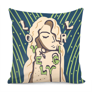 Female Symbols And Fonts And Female Abstract Paintings And Polka Dots Pillow Cover