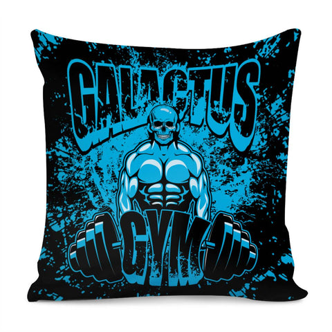 Image of Weightlifting And Characters And Gimmicks And Graffiti And Fonts Pillow Cover