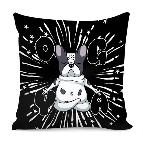 Image of Bulldog And Light And Stars And Font Pillow Cover