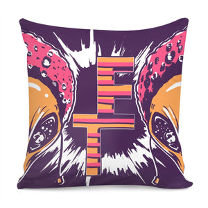 Aliens And Fonts And Geometry And Planet And Starry Sky Pillow Cover