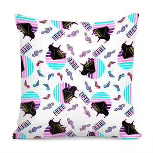 Piano And Geometry And Fonts And Notes Pillow Cover