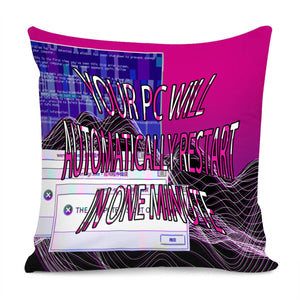 Computer Malfunction And Blue Screen And Font And Color And Geometry Pillow Cover