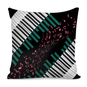 Piano And Geometry And Musical Notes Pillow Cover