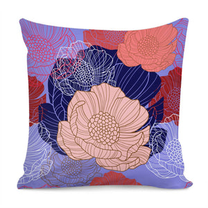 Fancy Tropical Floral Pattern Pillow Cover