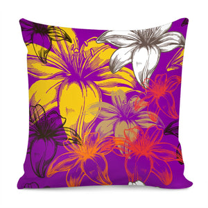 Fancy Tropical Floral Pattern Pillow Cover