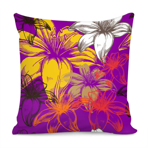 Image of Fancy Tropical Floral Pattern Pillow Cover