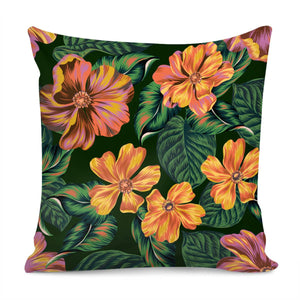 Fancy Tropical Floral Pattern Pillow Cover