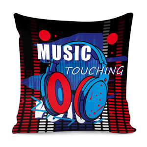 Headphones And Volume And Punk And Sonic And Font Pillow Cover