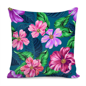 Fancy Tropical Floral Pattern Pillow Cover