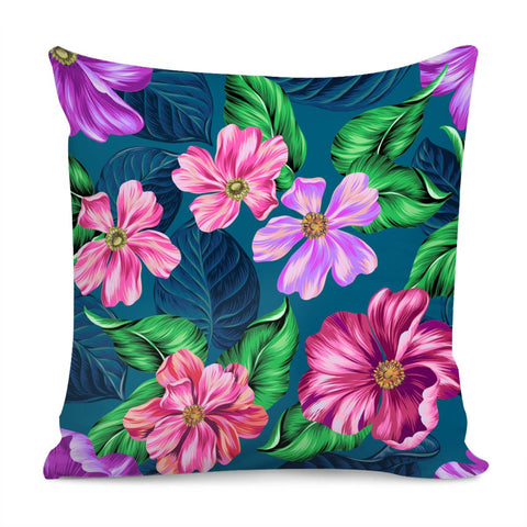 Image of Fancy Tropical Floral Pattern Pillow Cover