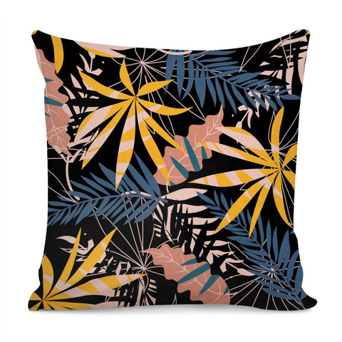 Image of Fancy Tropical Floral Pattern Pillow Cover