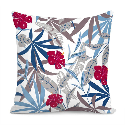 Image of Fancy Tropical Floral Pattern Pillow Cover