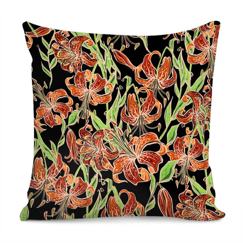 Image of Fancy Tropical Floral Pattern Pillow Cover