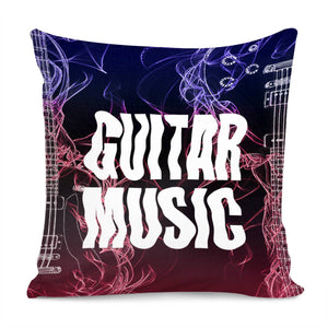 Guitar And Flames And Punk And Font Pillow Cover