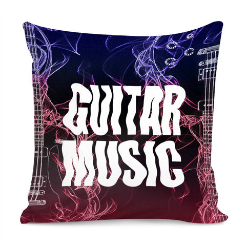 Image of Guitar And Flames And Punk And Font Pillow Cover