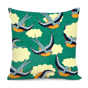 Cloud And Swallow Pillow Cover