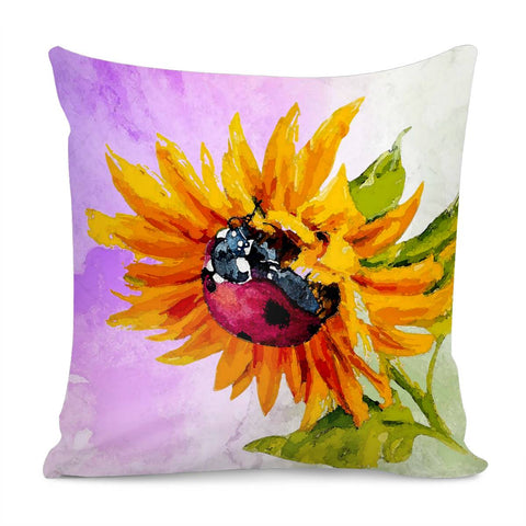 Image of Watercolor Ladybug Pillow Cover