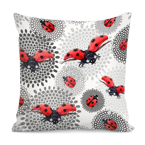 Image of Watercolor Ladybug Pillow Cover