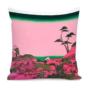 Pink Hokusai Pillow Cover