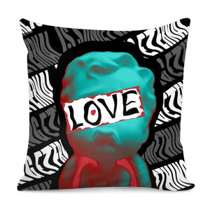 Cupid And Love And Font And Geometry Pillow Cover