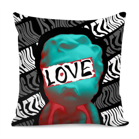 Image of Cupid And Love And Font And Geometry Pillow Cover