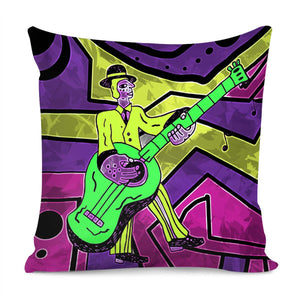 Abstract Painting And Cello And Color And Geometry Pillow Cover