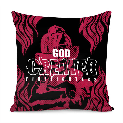 Image of Fireman And Font And Cymbals And Flames And Polka Dots Pillow Cover