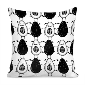 Avocado And Font With Graffiti And Spots Pillow Cover