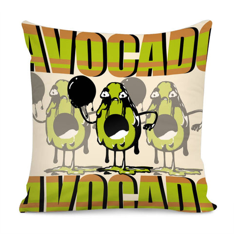 Image of Avocado And Font With Graffiti And Geometry Pillow Cover