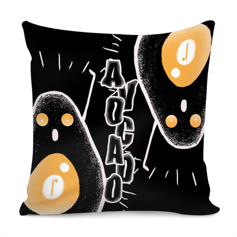 Image of Avocado And Font With Doodles And Polka Dots And Light Pillow Cover