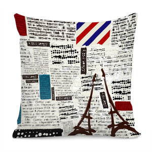 Retro Newspaper Pillow Cover