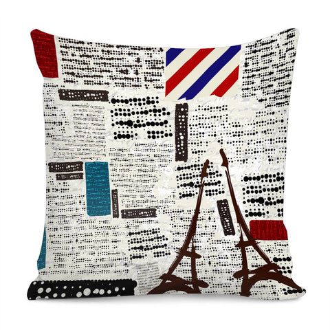 Image of Retro Newspaper Pillow Cover