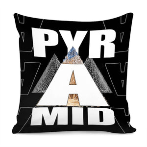 Pyramid And Font And Geometry And Lines Pillow Cover