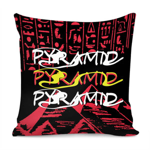 Pyramids And Fonts And Egyptian And Lines Pillow Cover